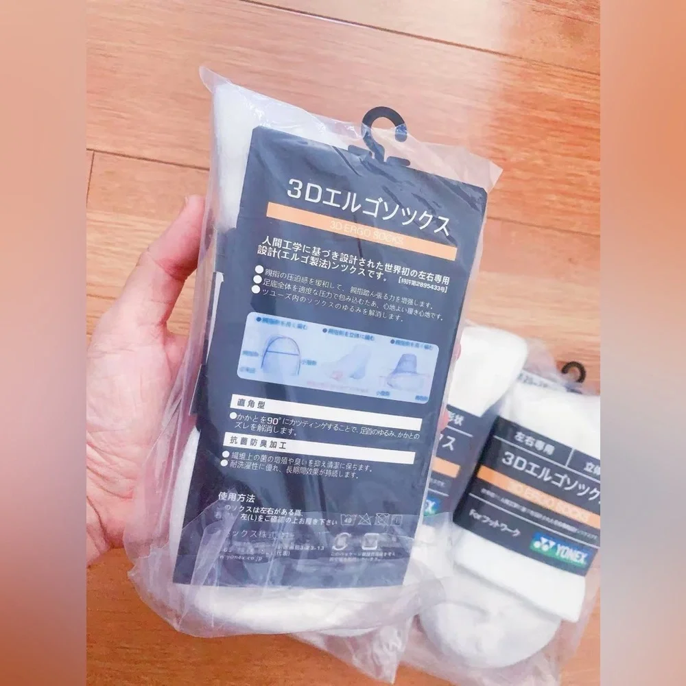 3 Pairs, Yonex Quarter Socks for Men Cotton Tennis Badminton Socks 3D‎ Ergo